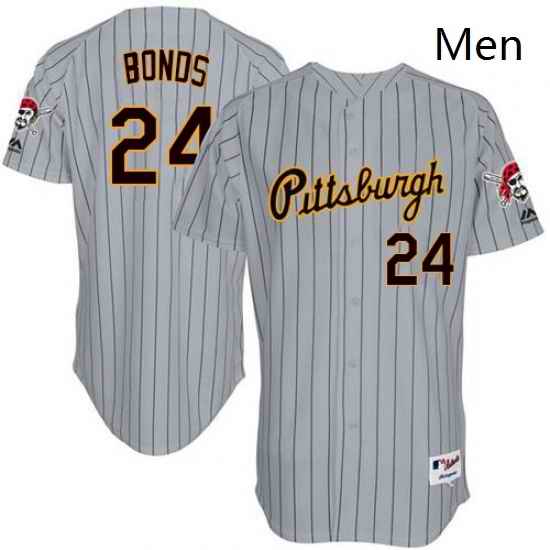 Mens Majestic Pittsburgh Pirates 24 Barry Bonds Replica Grey 1997 Turn Back The Clock MLB Jersey